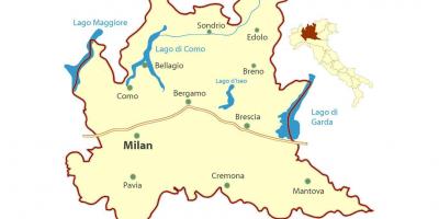 Kart over milano i lombardia