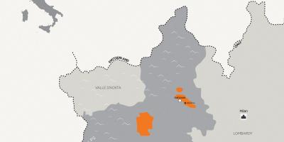 Kart over milano og omkringliggende byer