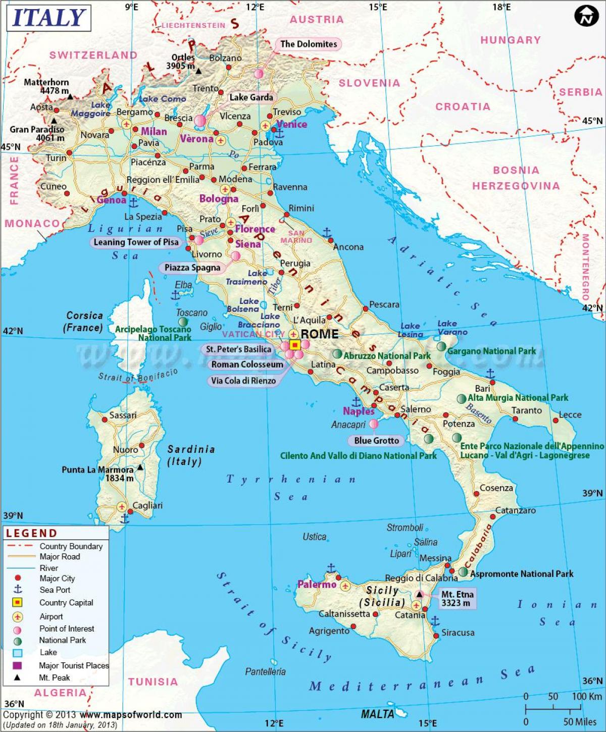 Kart Over Milan, Italia Og Området Rundt 