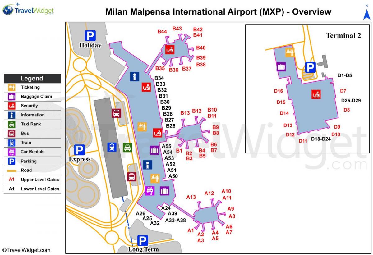 kart over milano flyplasser og togstasjoner