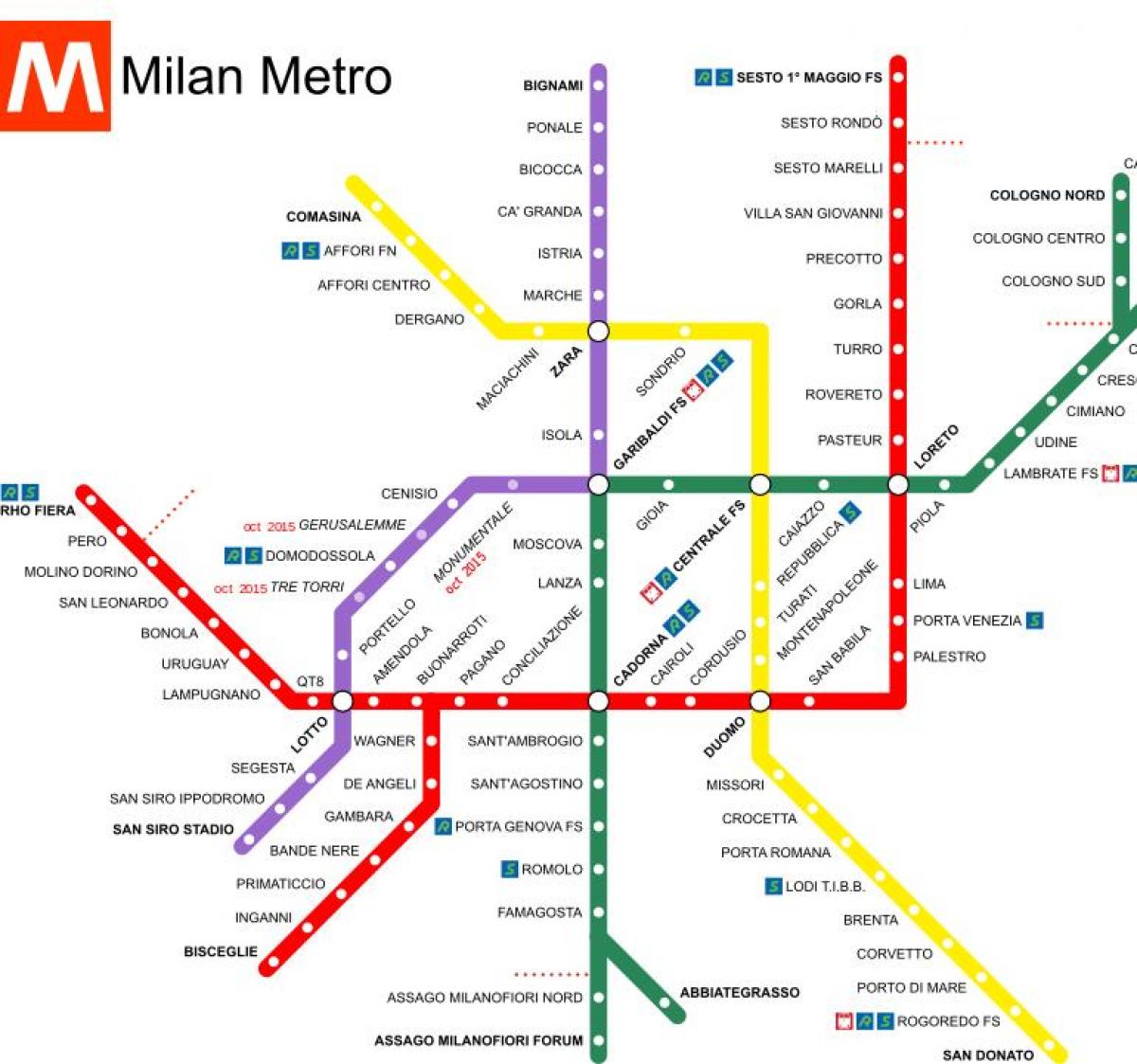 milan, italia jernbanestasjon kart