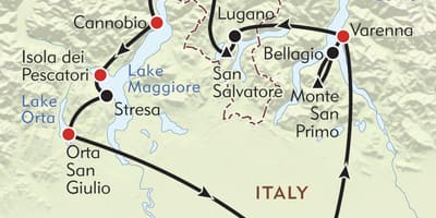 Kart over milano innsjøer