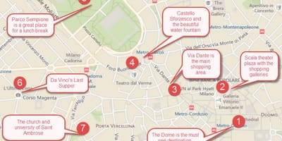 Kart av nattverden milano